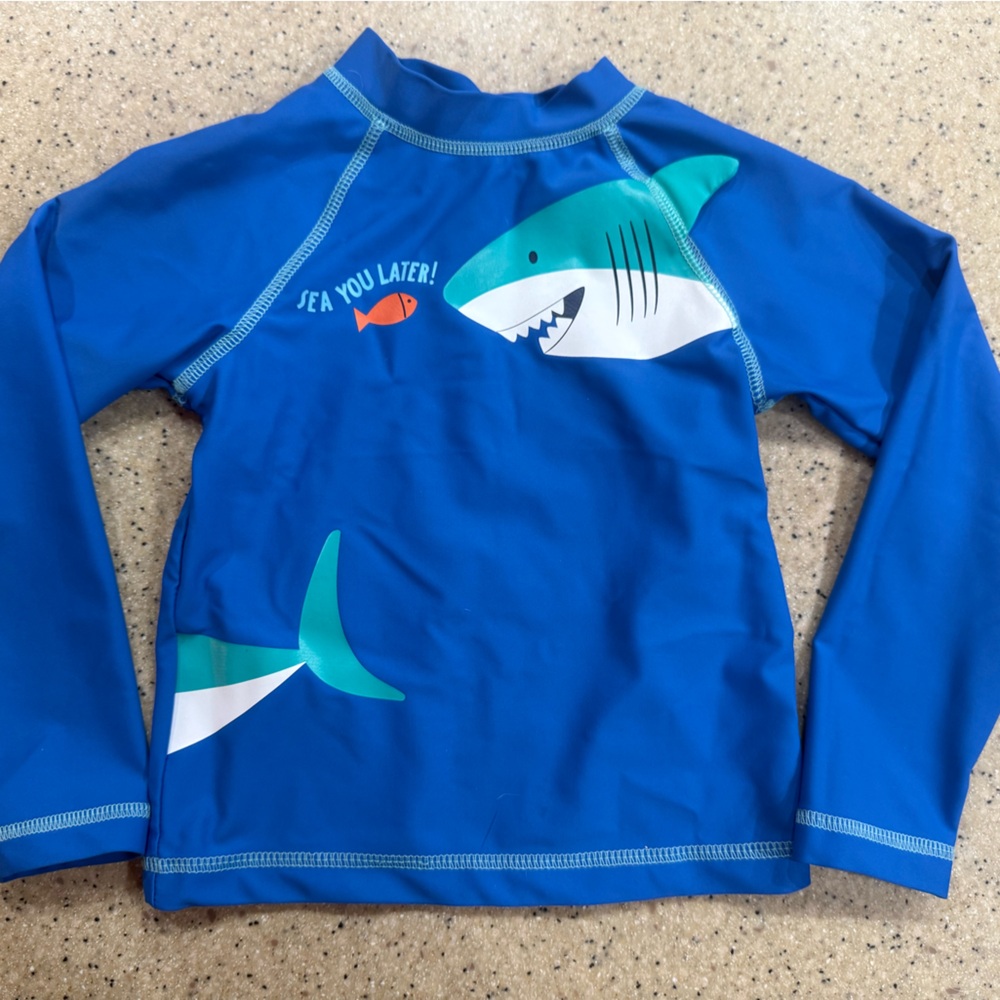 Little Me Blue Shark Rashguard
